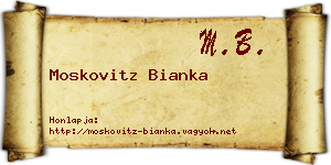 Moskovitz Bianka névjegykártya